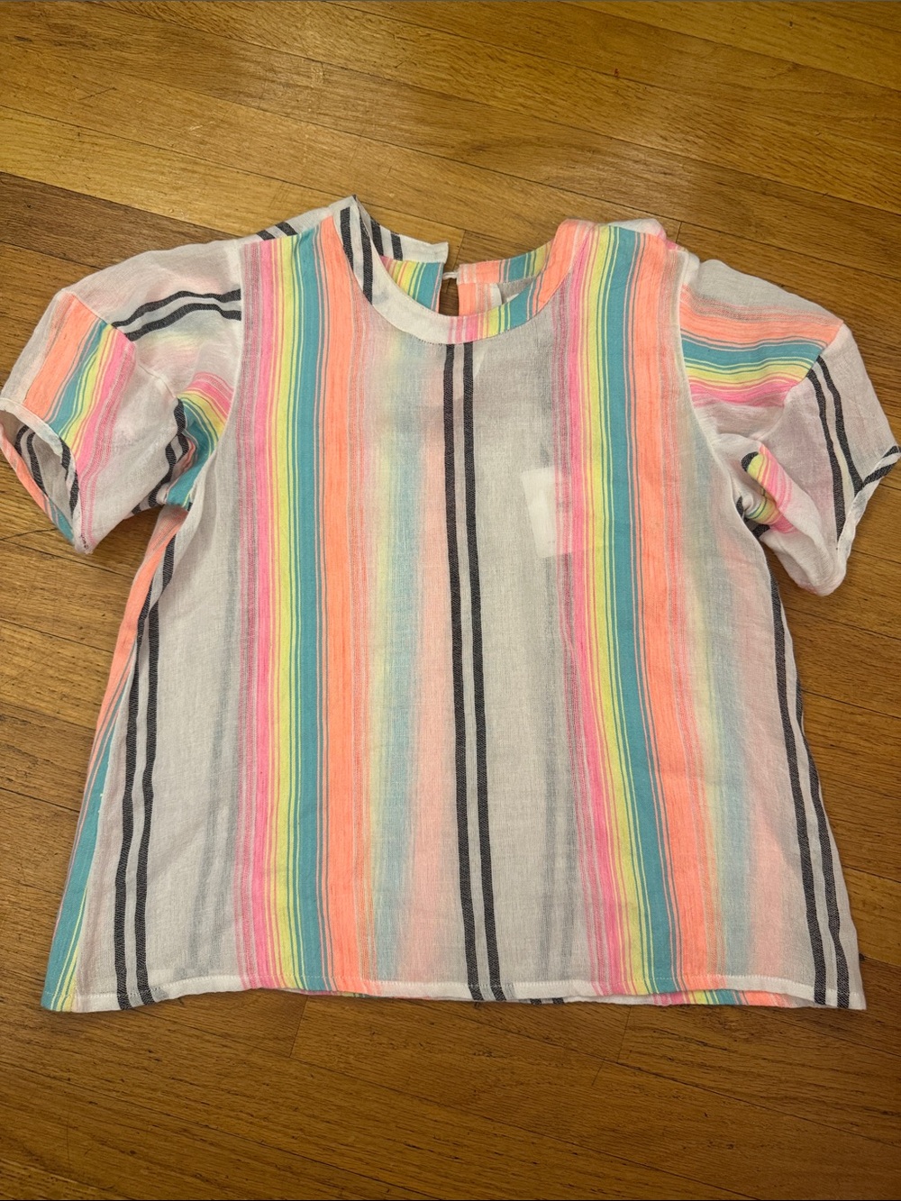 NEW DRA LOS ANGELES mojito top in White with multi bright stripes XS NWT